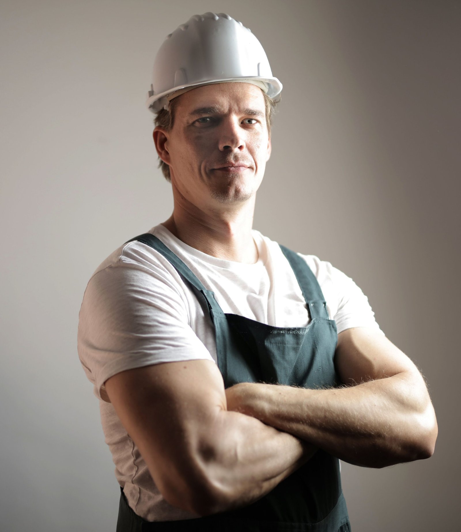 Builder working on construction site