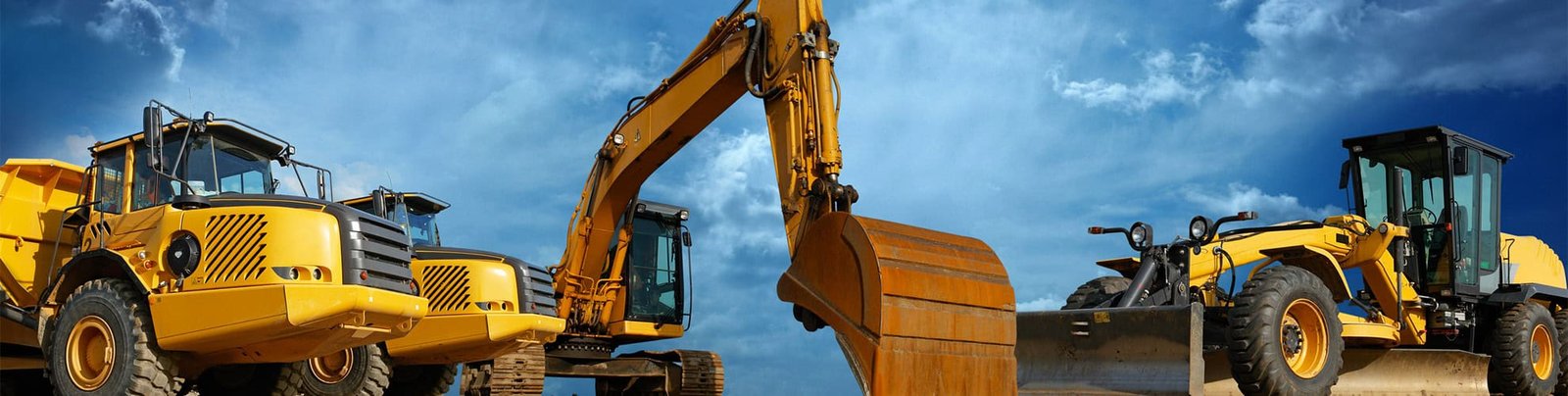Construction Machine Excavator Banner